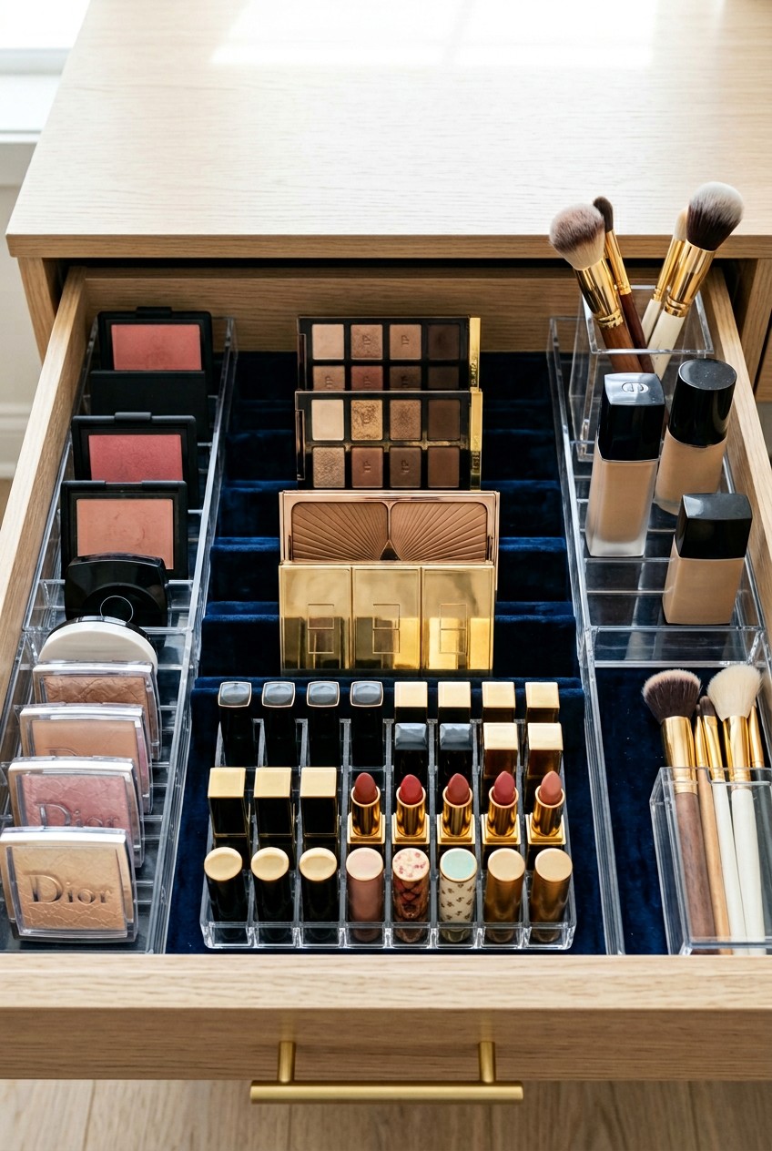 makeup drawer organization - 13 Makeup Drawer Organization You Need to See