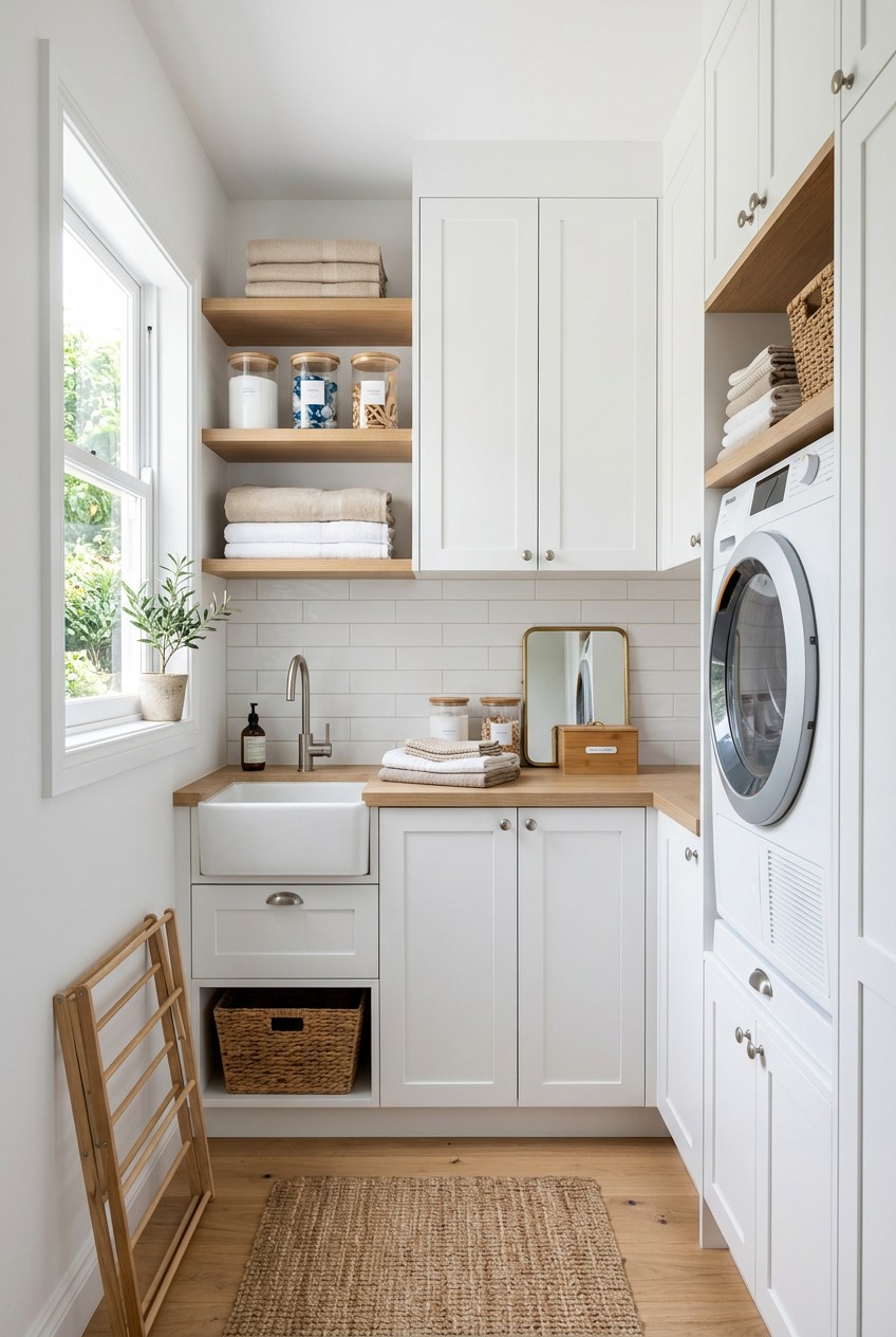 small laundry room organization - 14 Small Laundry Room Organization You Need to See