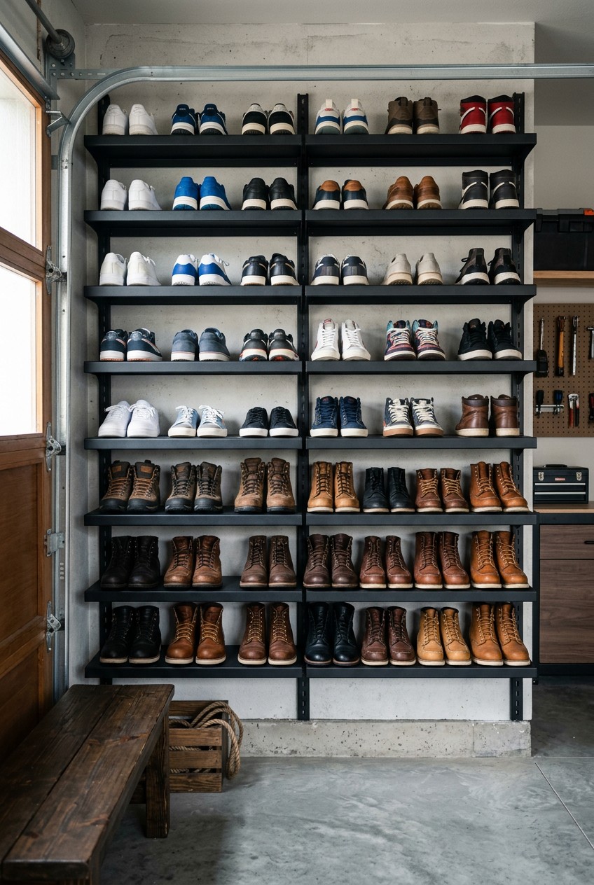 garage shoe organization - 14 Garage Shoe Organization That Actually Work