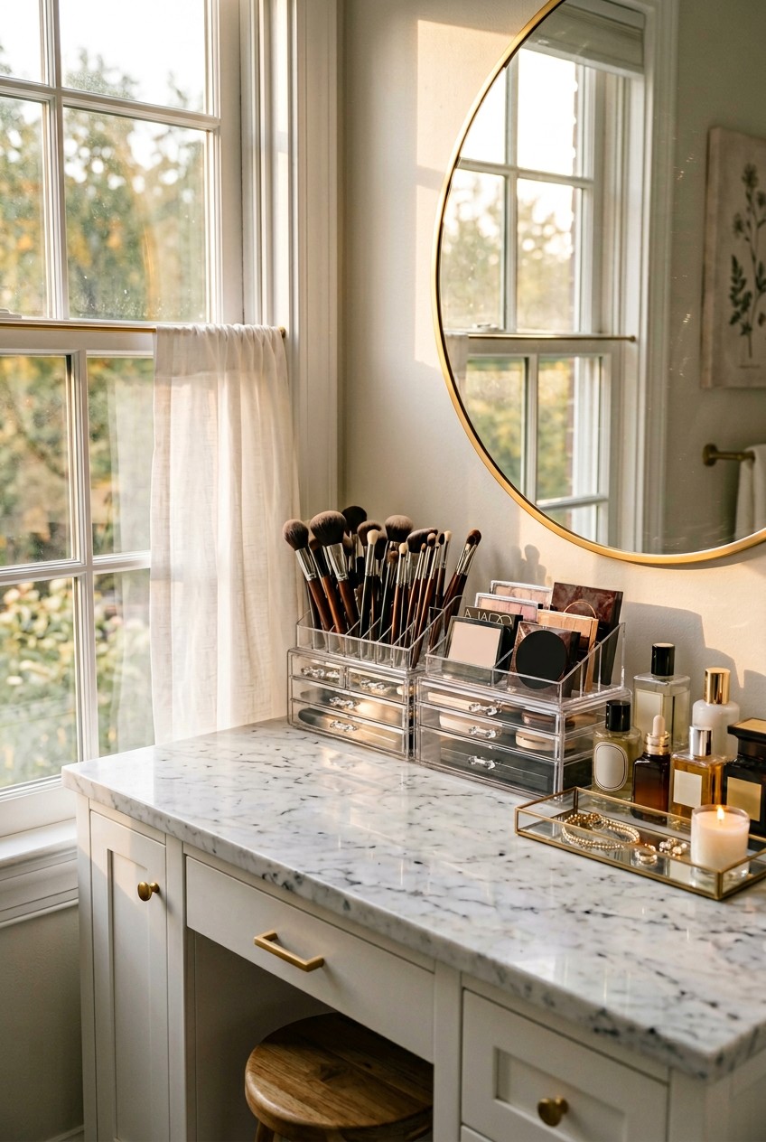 makeup organization vanity - 15 Makeup Organization Vanity That Actually Work