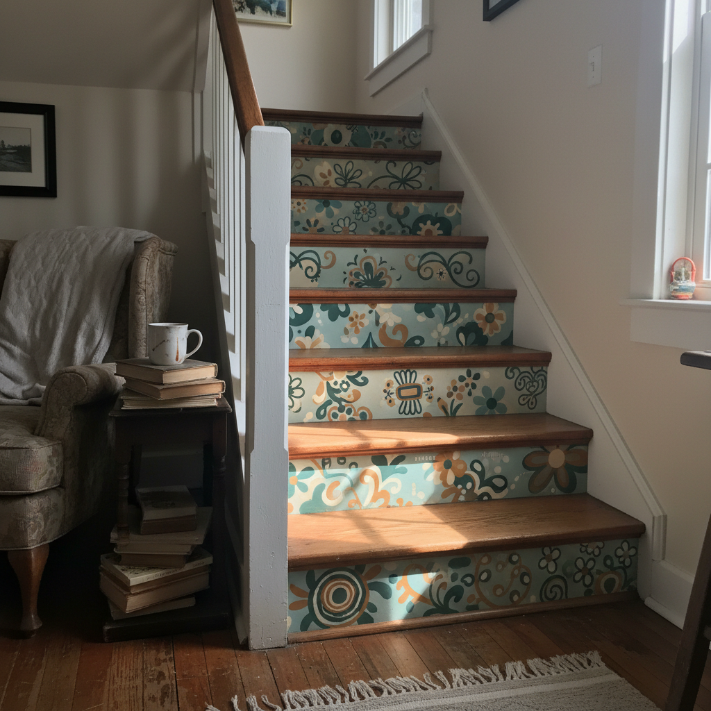 10. Painted Stair Risers with Hidden Messages