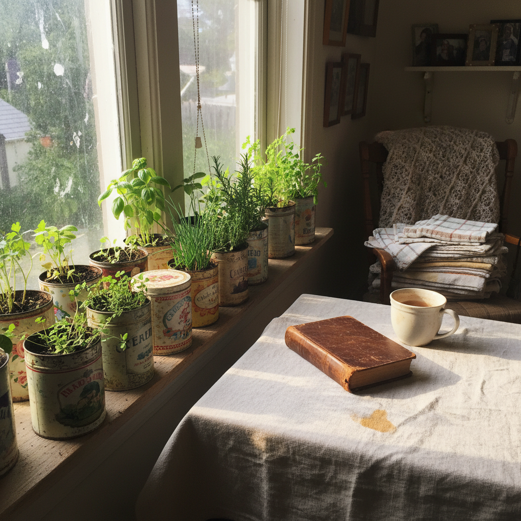 12. Herb Garden in Vintage Tea Tins