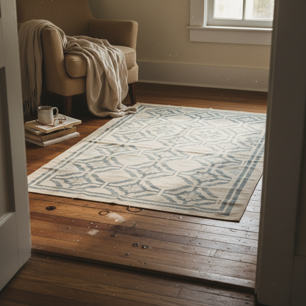 4. Stenciled Concrete Floor Cloth