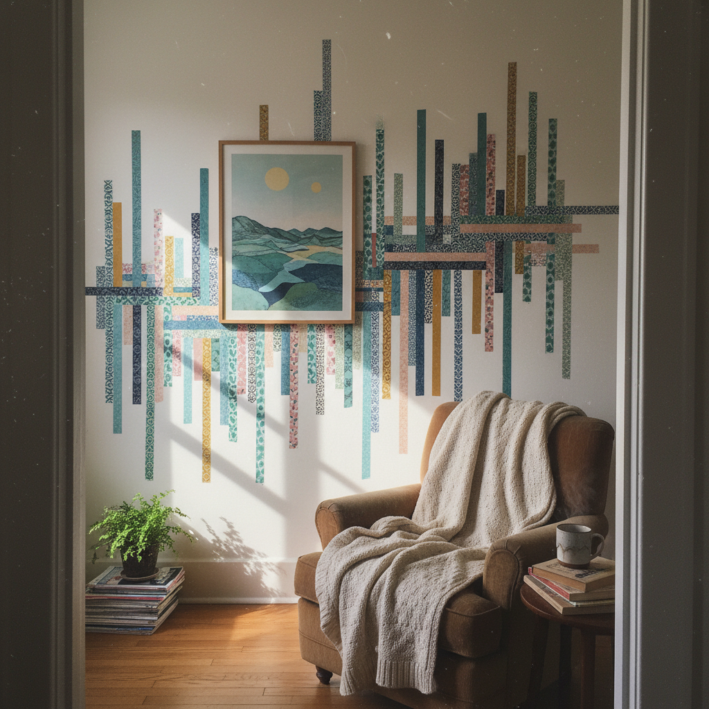 8. Washi Tape Accent Wall
